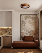 Walnut Ceiling Lamp Modern LED Flush Mount Light