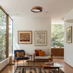 Walnut Ceiling Lamp Modern LED Flush Mount Light