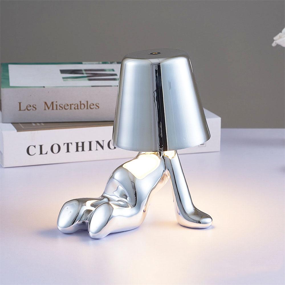 Modern Gold Figure Table Lamp Rechargeable LED Light