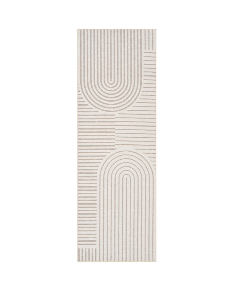 Echo Collection | Washable Area Rug in Beige with Non-Slip Backing | Cozy & Safe for Homes with Kids and Pets