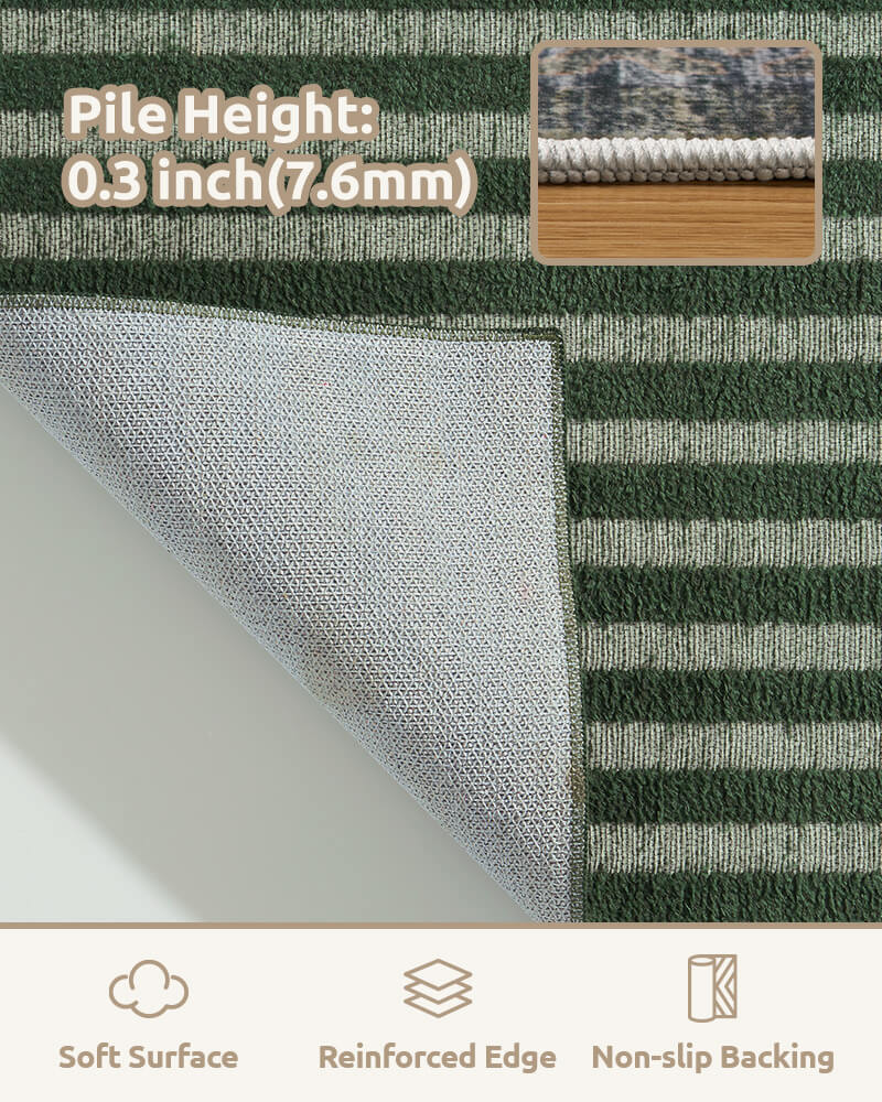 Echo Collection | Washable Area Rug with Non-Slip Backing | Soft, Kid & Pet Friendly Comfort for Home