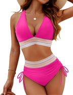Edna™ | High Waisted Bikini Set with Tummy Control & Push-Up Support | Elegant Two-Piece for Confidence
