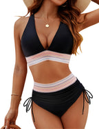 Edna™ | High Waisted Bikini Set with Tummy Control & Push-Up Support | Elegant Two-Piece for Confidence