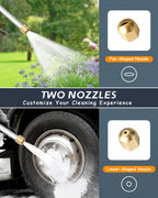 Effortless Clean | High-Pressure Hose Nozzle with Dual Nozzle Options | Durable Design for Versatile Cleaning