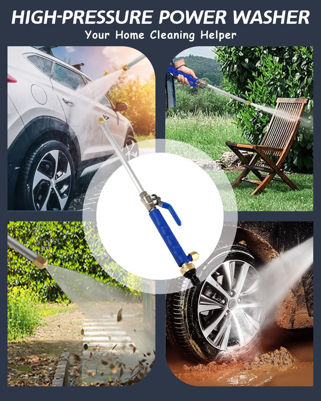 Effortless Clean | High-Pressure Hose Nozzle with Dual Nozzle Options | Durable Design for Versatile Cleaning