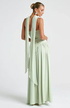 Elegant Asymmetric Maxi Dress | Strapless Design with High Slit for Formal Events