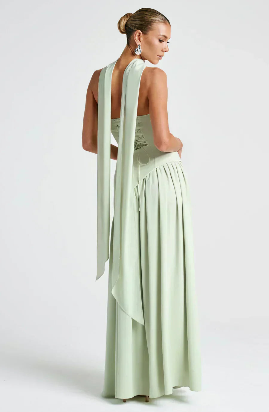 Elegant Asymmetric Maxi Dress | Strapless Design with High Slit for Formal Events