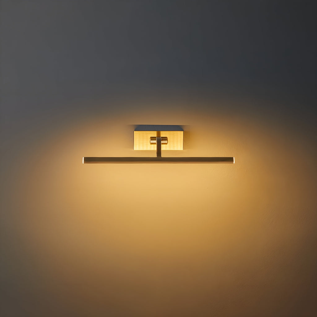Elegant Brass Picture Light Sconce with Adjustable LED for Art Display