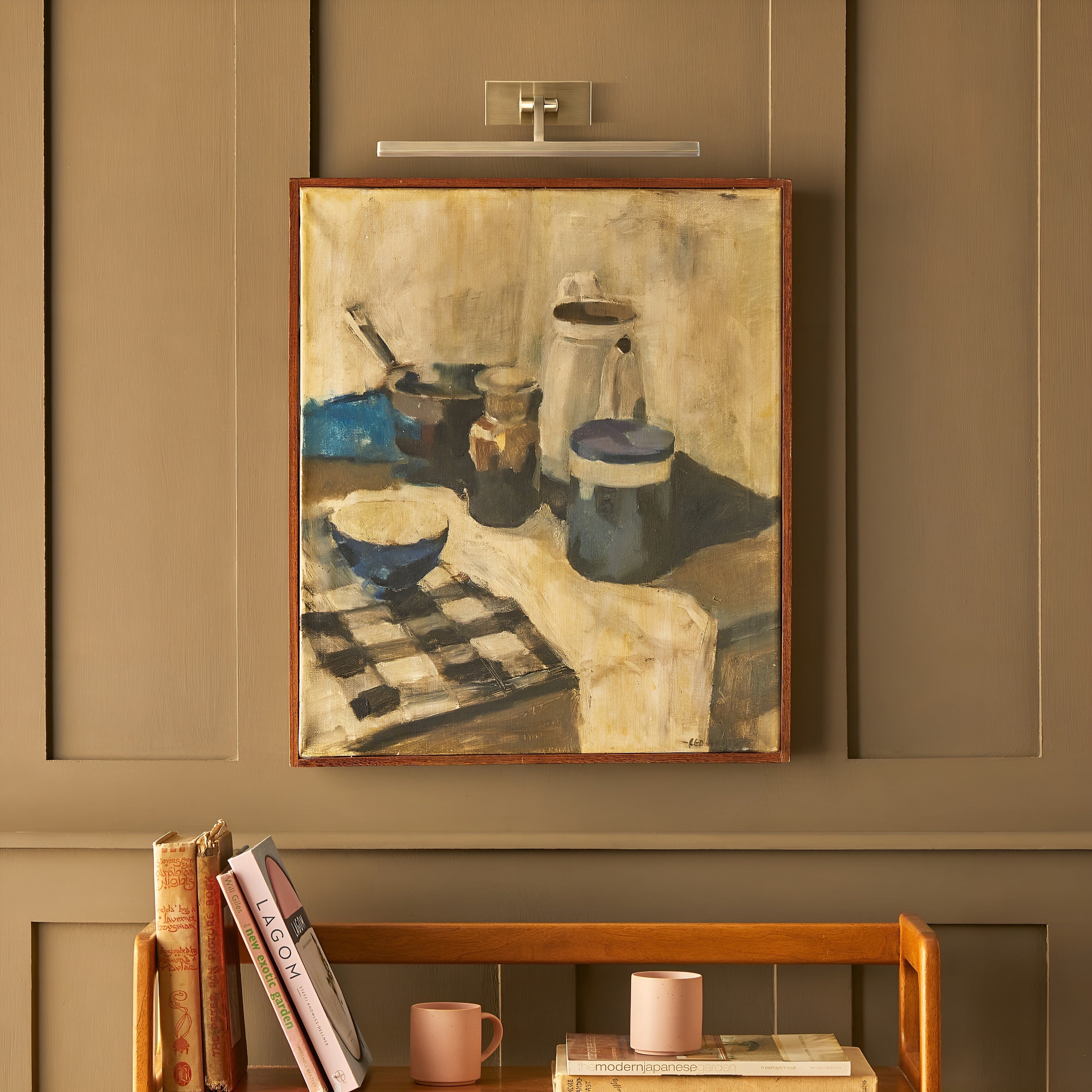 Elegant Brass Picture Light Sconce with Adjustable LED for Art Display