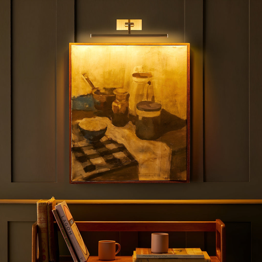 Elegant Brass Picture Light Sconce with Adjustable LED for Art Display