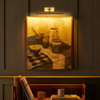 Elegant Brass Picture Light Sconce with Adjustable LED for Art Display