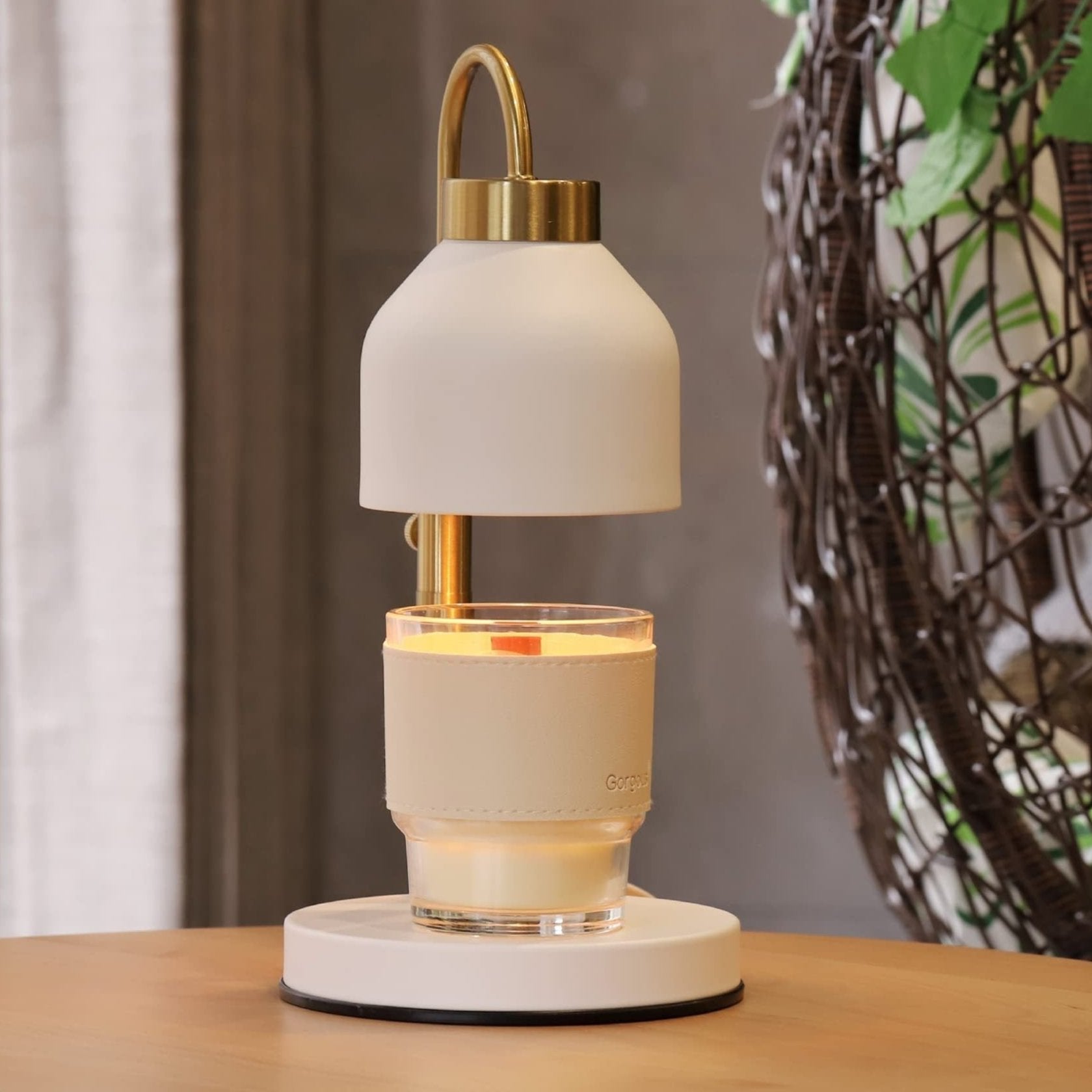 Elegant Candle Warmer Lamp with Adjustable Height & Dimmable Heat for Cozy Fragrance
