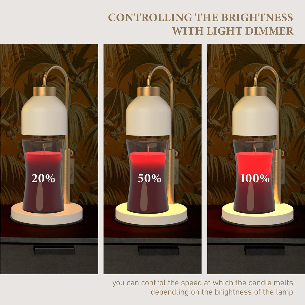 Elegant Candle Warmer Lamp with Adjustable Height & Dimmable Heat for Cozy Fragrance
