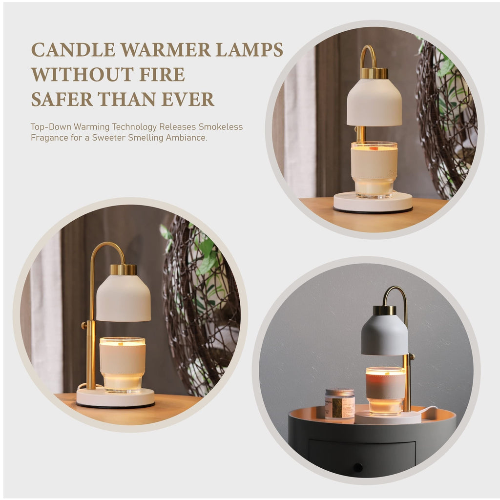Elegant Candle Warmer Lamp with Adjustable Height & Dimmable Heat for Cozy Fragrance
