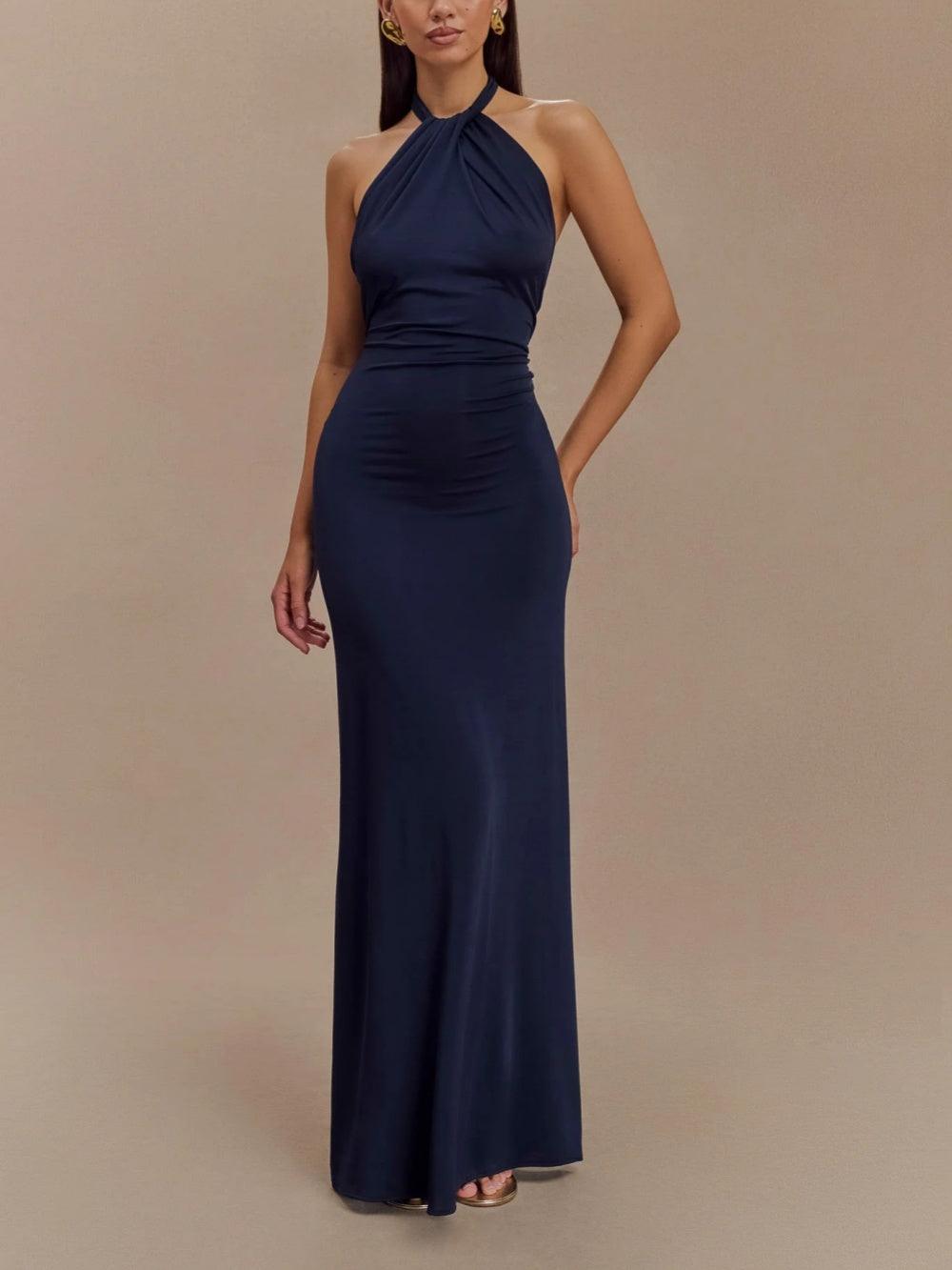 Elegant Collection | Black Maxi Dress with Ruched Detailing | Flattering Silhouette for Timeless Style