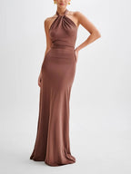 Elegant Collection | Black Maxi Dress with Ruched Detailing | Flattering Silhouette for Timeless Style