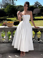 Elegant Collection | Women's Cocktail Midi Dress with Flattering Corset | Timeless Style for Special Occasions