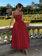Elegant Collection | Women's Cocktail Midi Dress with Flattering Corset | Timeless Style for Special Occasions
