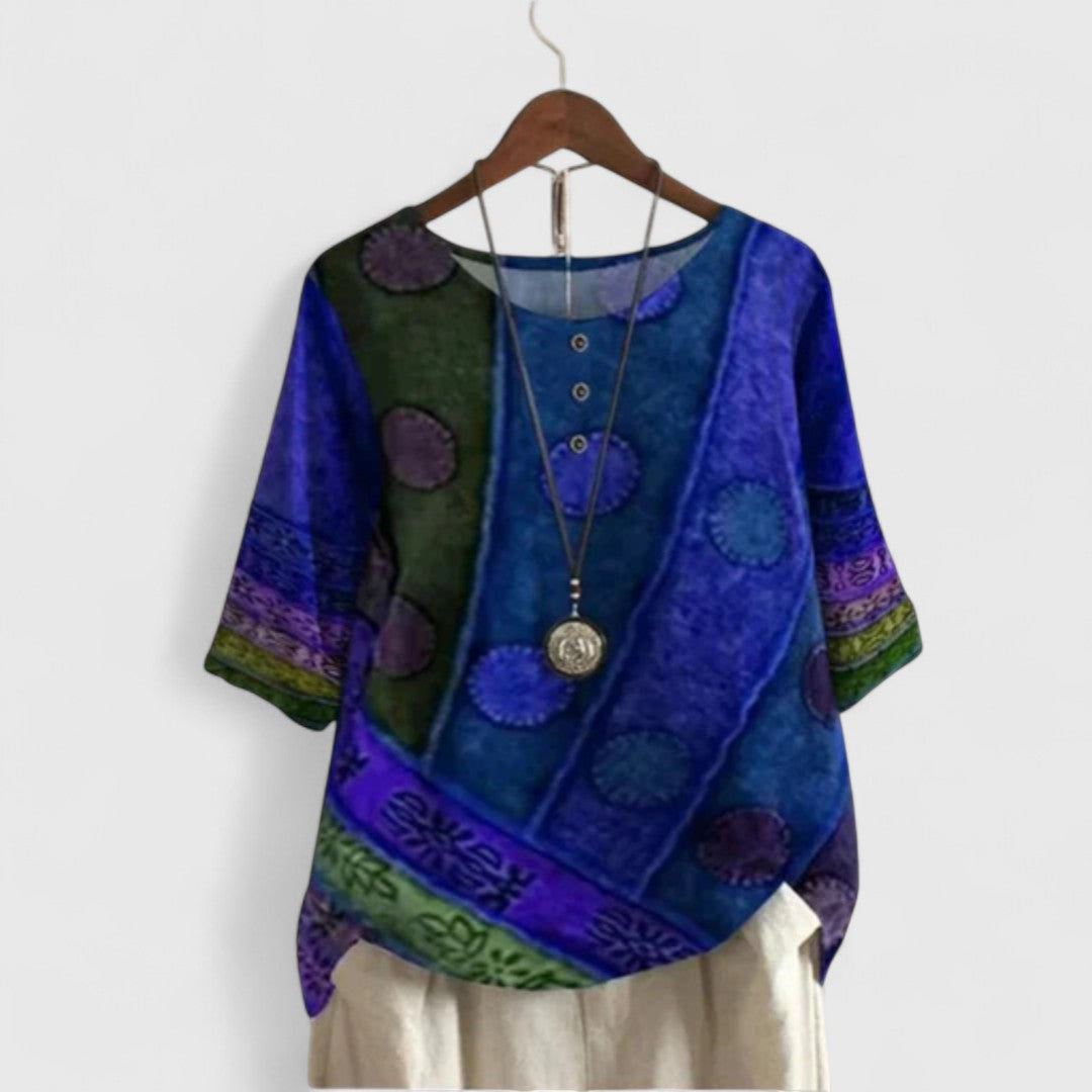 Elegant Collection | Women's Top with Unique Artistic Design | Flattering Blouse for Effortless Style