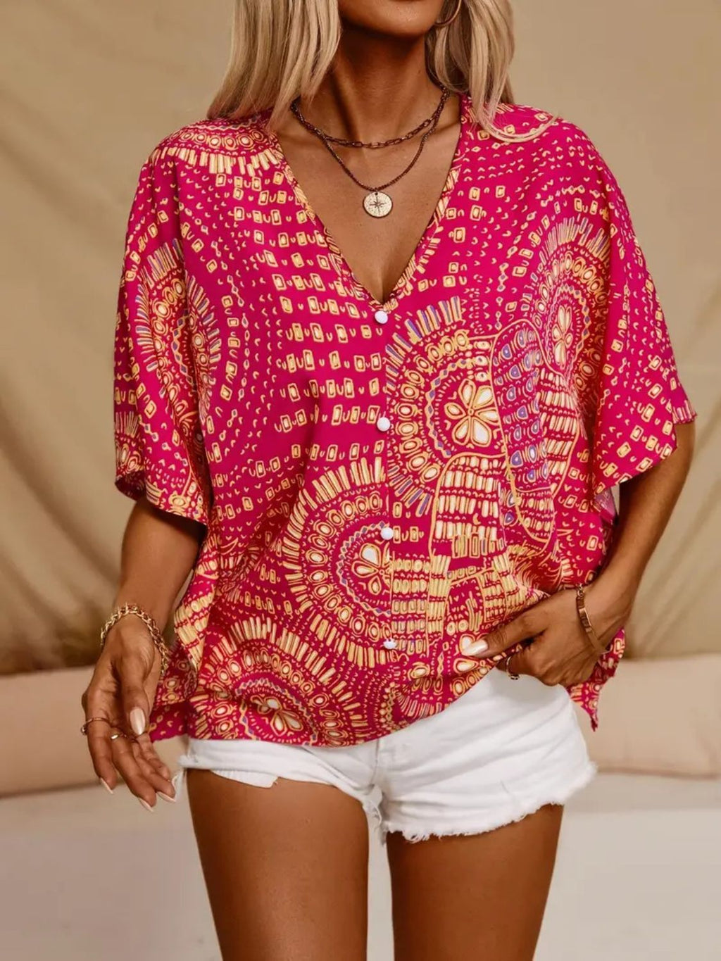 Elegant Collection | Women's Top with V-Neck Design & Comfortable Fit | Stylish Blouse for Everyday Wear