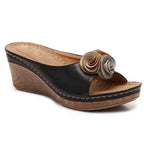 Elegant Comfort | Women's Sandals with Orthopedic Support | Stylish Cushioned Wedge Design for All-Day Comfort