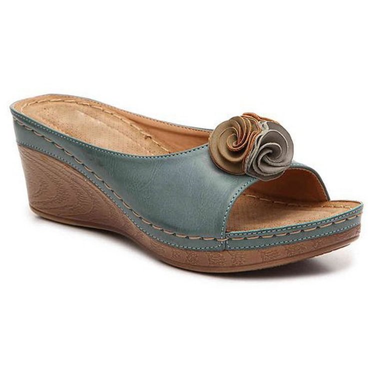Elegant Comfort | Women's Sandals with Orthopedic Support | Stylish Cushioned Wedge Design for All-Day Comfort