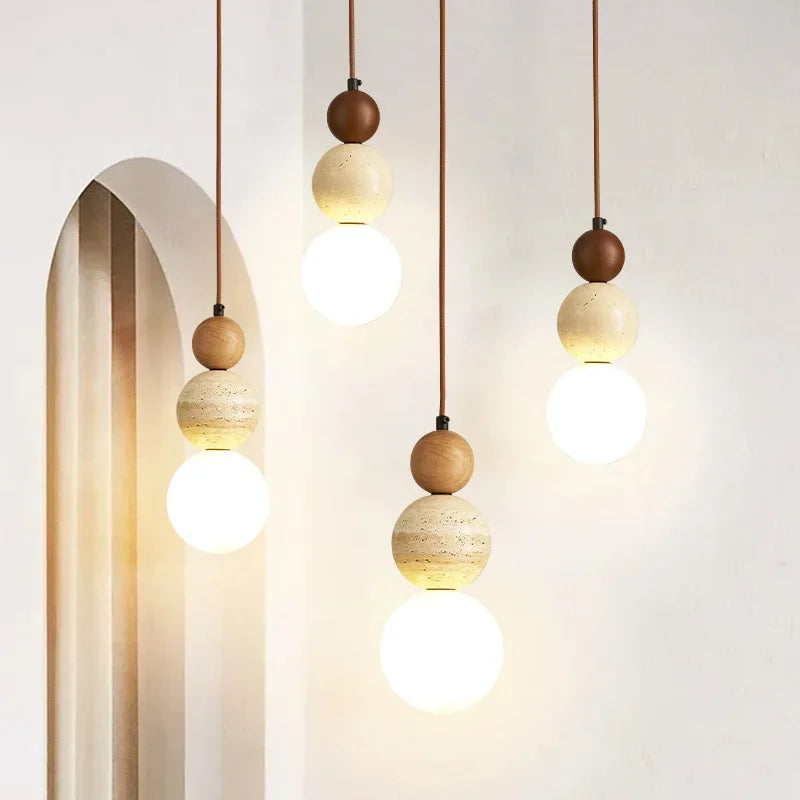 Elegant Cream Pendant Lighting with Bauhaus Design & Warm Ambient Glow for Stylish Interiors