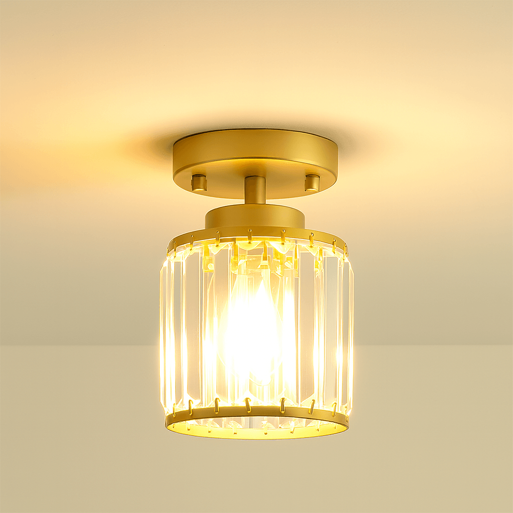 Elegant Crystal Ceiling Light Fixture with Dimmable LED for Luxurious Ambiance