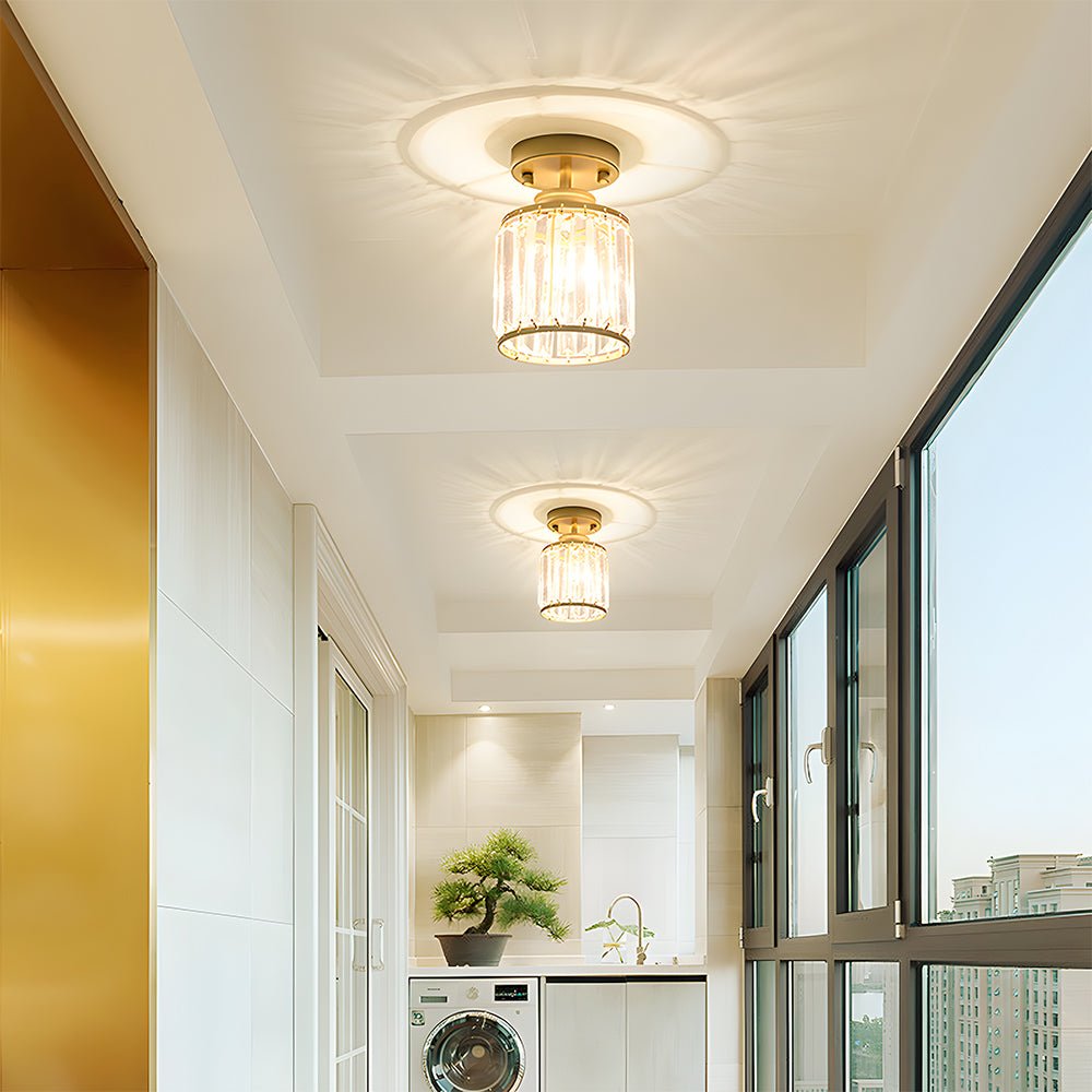 Elegant Crystal Ceiling Light Fixture with Dimmable LED for Luxurious Ambiance