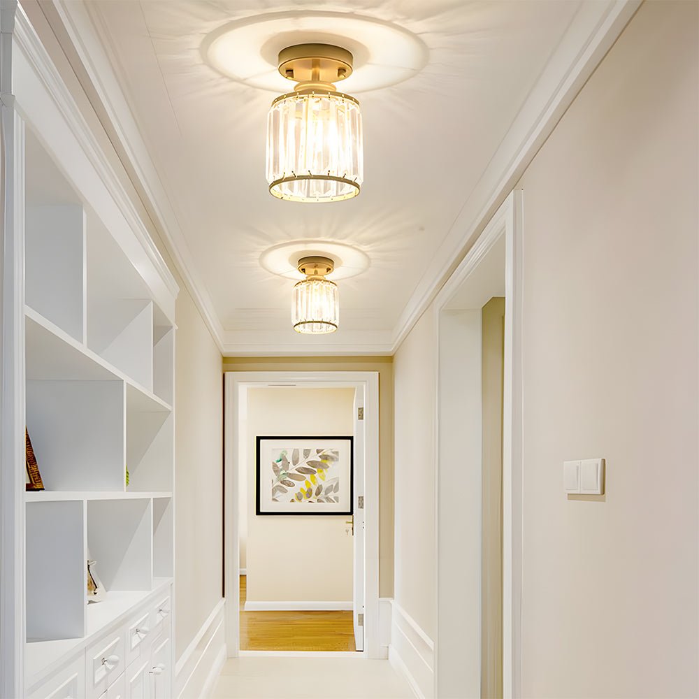 Elegant Crystal Ceiling Light Fixture with Dimmable LED for Luxurious Ambiance