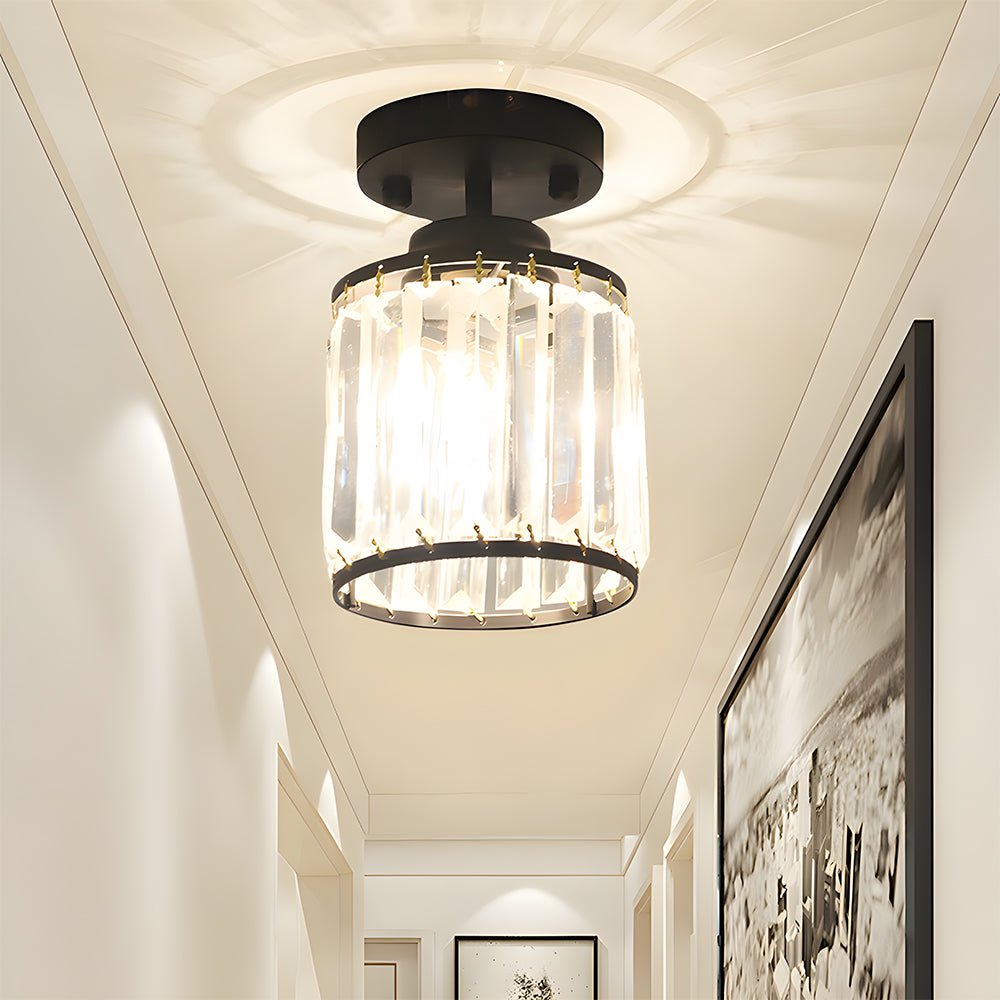 Elegant Crystal Ceiling Light Fixture with Dimmable LED for Luxurious Ambiance
