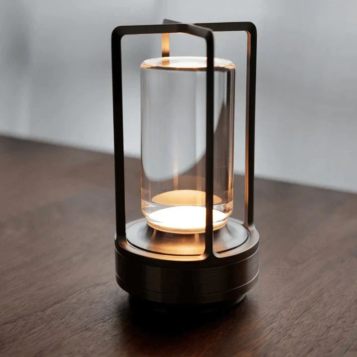 Crystal Lantern Lamp, Cordless LED, Remote Dimmable, Gold Black Silver, Outdoor