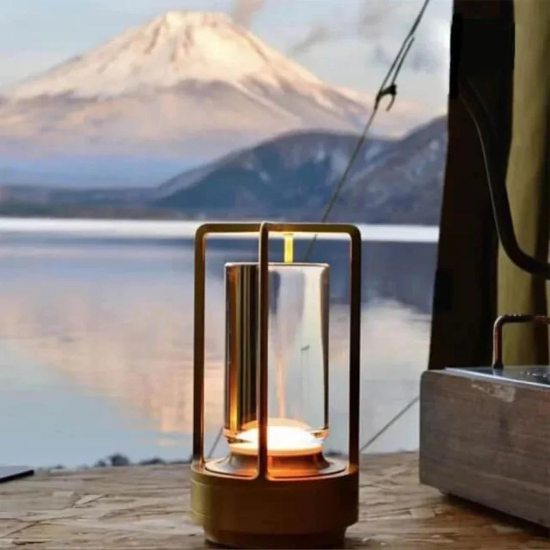 Crystal Lantern Lamp, Cordless LED, Remote Dimmable, Gold Black Silver, Outdoor