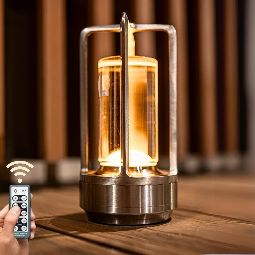Elegant Crystal Glow | Outdoor Lantern Lamp with Remote Control & Dimmable Lighting | Rechargeable Accent for Home and Garden