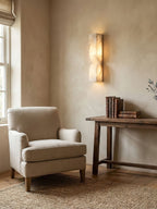 Elegant Dimmable Wall Sconce Lighting with Alabaster Shade | Soft Glow for Hallways