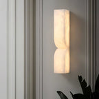 Elegant Dimmable Wall Sconce Lighting with Alabaster Shade | Soft Glow for Hallways