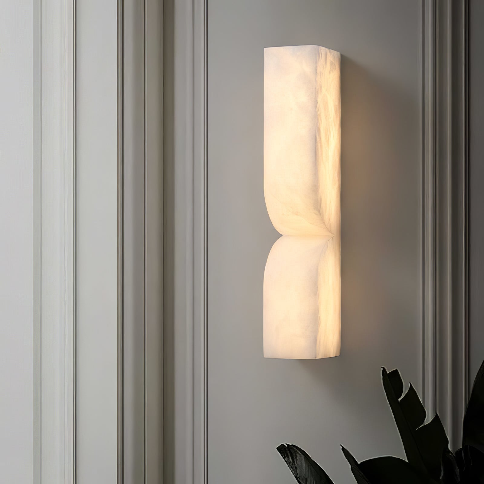 Elegant Dimmable Wall Sconce Lighting with Alabaster Shade | Soft Glow for Hallways