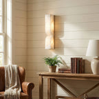 Elegant Dimmable Wall Sconce Lighting with Alabaster Shade | Soft Glow for Hallways