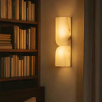 Elegant Dimmable Wall Sconce Lighting with Alabaster Shade | Soft Glow for Hallways