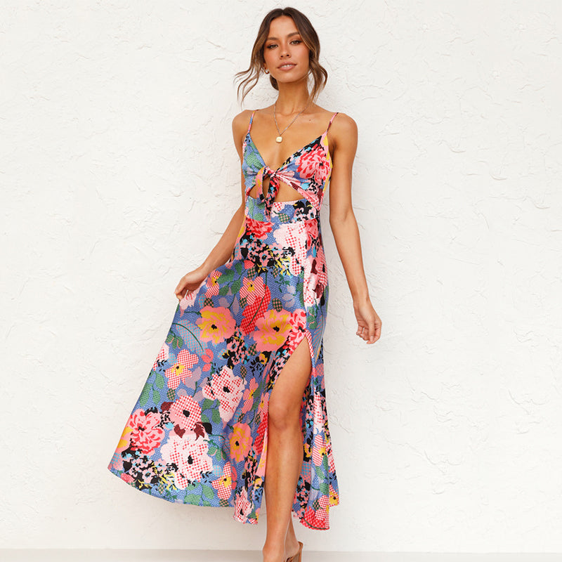 Elegant Floral Maxi Dress | Women's Summer Dress with Flattering Silhouette for Weddings and Special Occasions