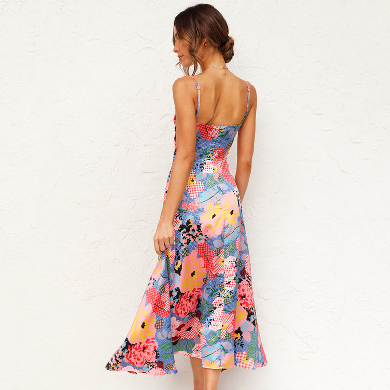 Elegant Floral Maxi Dress | Women's Summer Dress with Flattering Silhouette for Weddings and Special Occasions