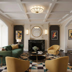 Elegant Flower Glass Ceiling Light with Frosted Brass Frame | Modern Design for Ambient Illumination