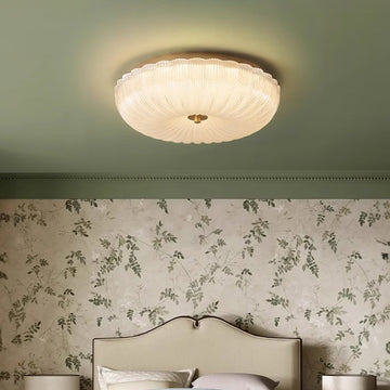 Elegant Flush Mount Ceiling Light with Dimmable LED & Frosted Glass for Cozy Ambiance