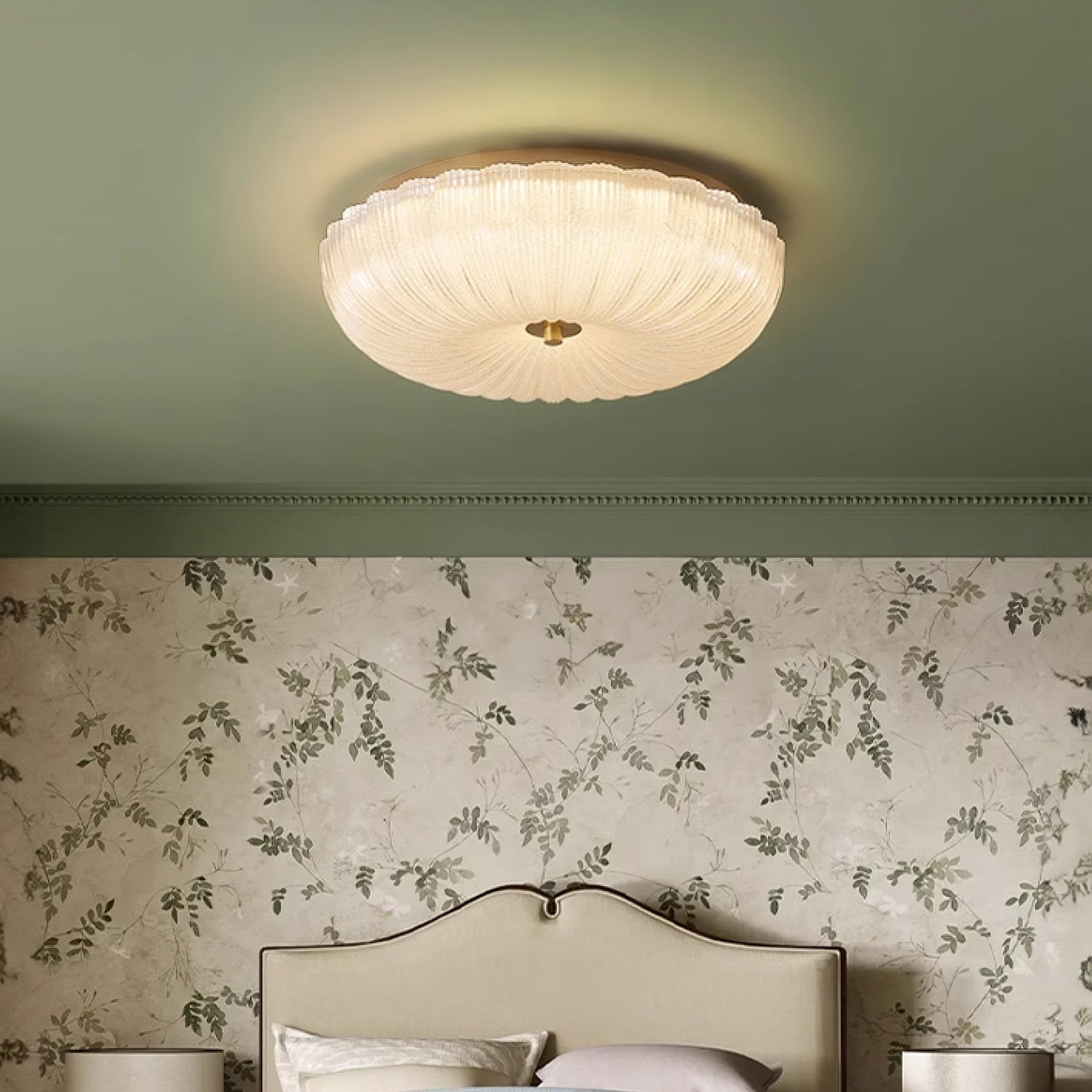 Elegant Flush Mount Ceiling Light with Dimmable LED & Frosted Glass for Cozy Ambiance