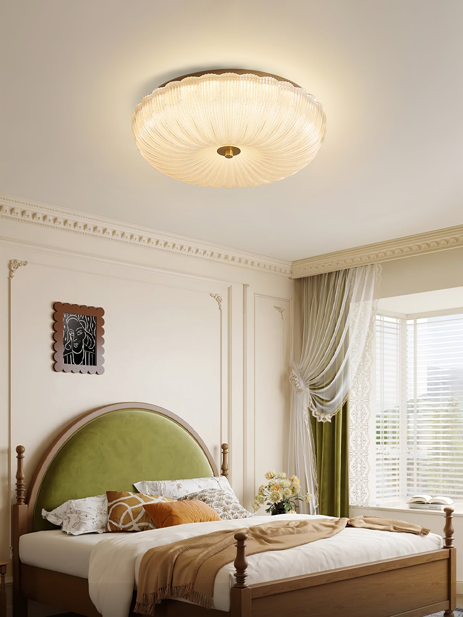 Elegant Flush Mount Ceiling Light with Dimmable LED & Frosted Glass for Cozy Ambiance
