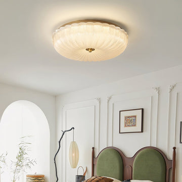 Elegant Flush Mount Ceiling Light with Dimmable LED & Frosted Glass for Cozy Ambiance