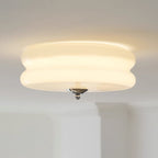 Elegant Flush Mount Ceiling Light with Integrated LED | Art Deco Design for Warm Ambient Lighting