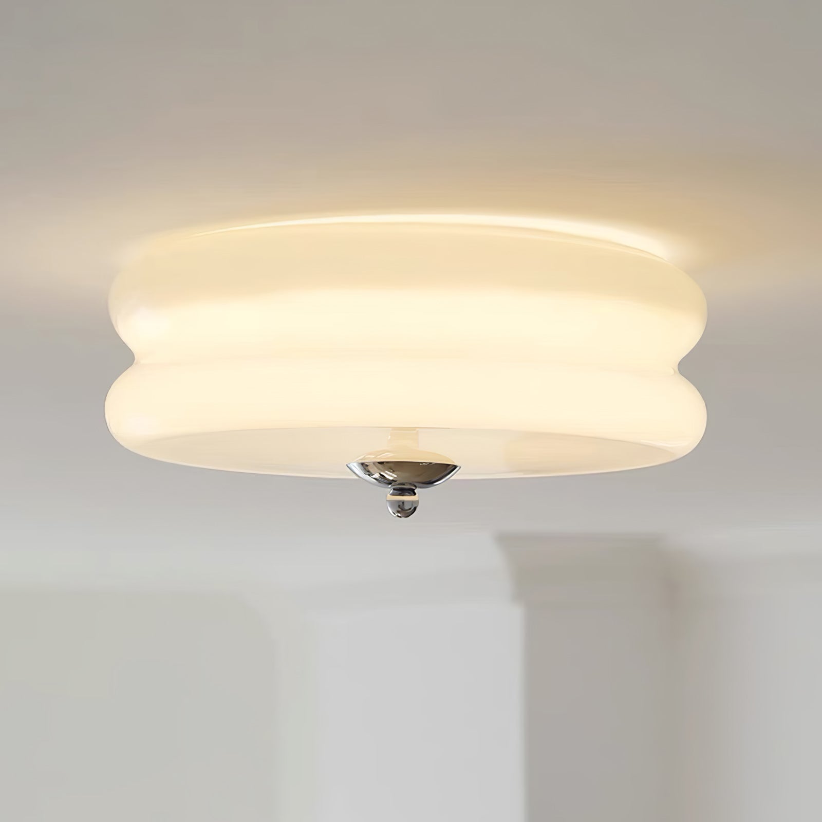 Elegant Flush Mount Ceiling Light with Integrated LED | Art Deco Design for Warm Ambient Lighting