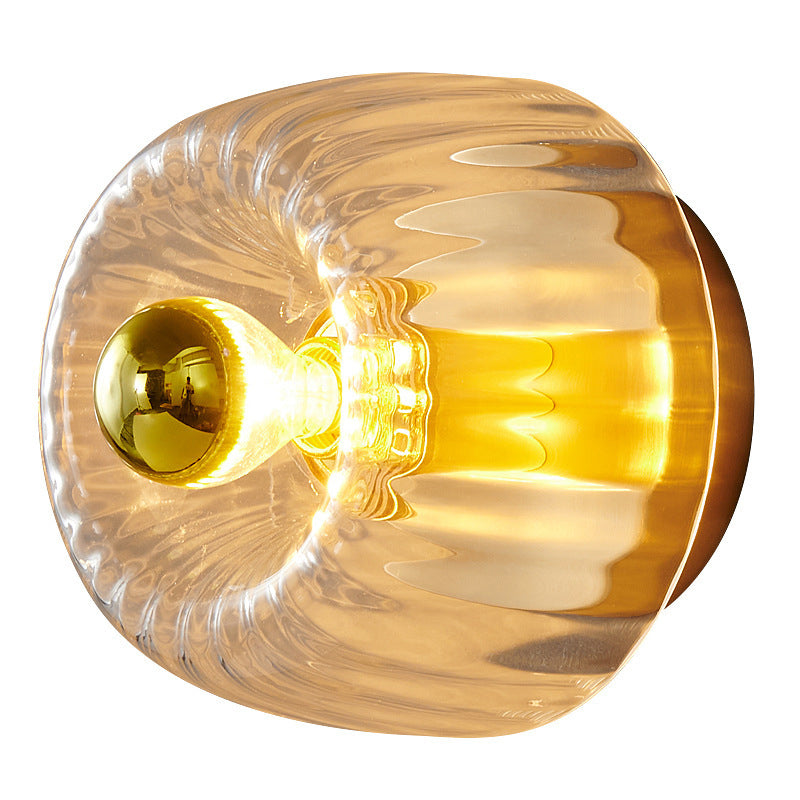 Elegant Flush Mount Ceiling Light with Unique Sun Design & Copper Accents for Stylish Living Room and Bedroom Decor