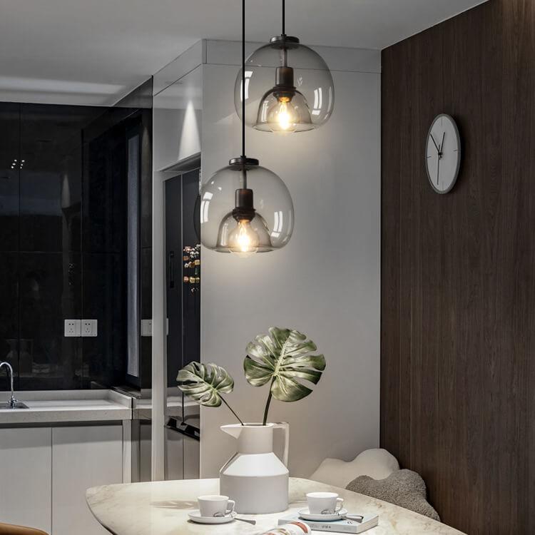 Elegant Glass Pendant Light | Adjustable Modern Kitchen Lighting for Sophisticated Spaces